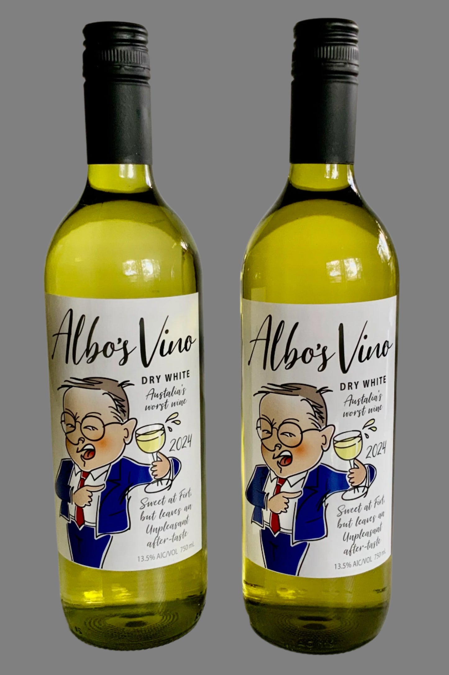 2 x bottles ALBO’S VINO Dry White wine (2 x 750ml)